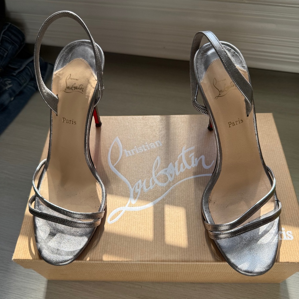 Christian Louboutin heels size 6.5 silver